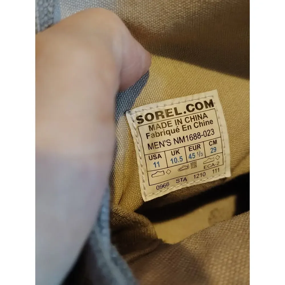 SOREL Men's Canvas Lace Up Boots Beige Khaki NM1688-023 Size 11 Vintage Style